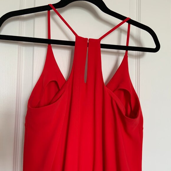 Amanda Uprichard Madison Jumpsuit Red Spaghetti Strap Romper Pantsuit Size P - Picture 9 of 16